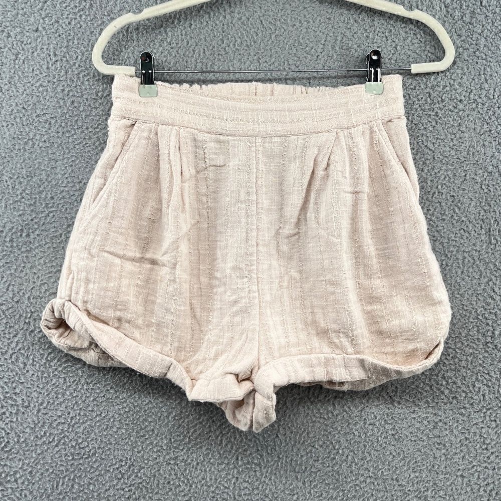 Free People Shorts Cream Gauze Cotton Boho Pull-On Size Small Beachy